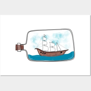 Ship in a bottle Posters and Art